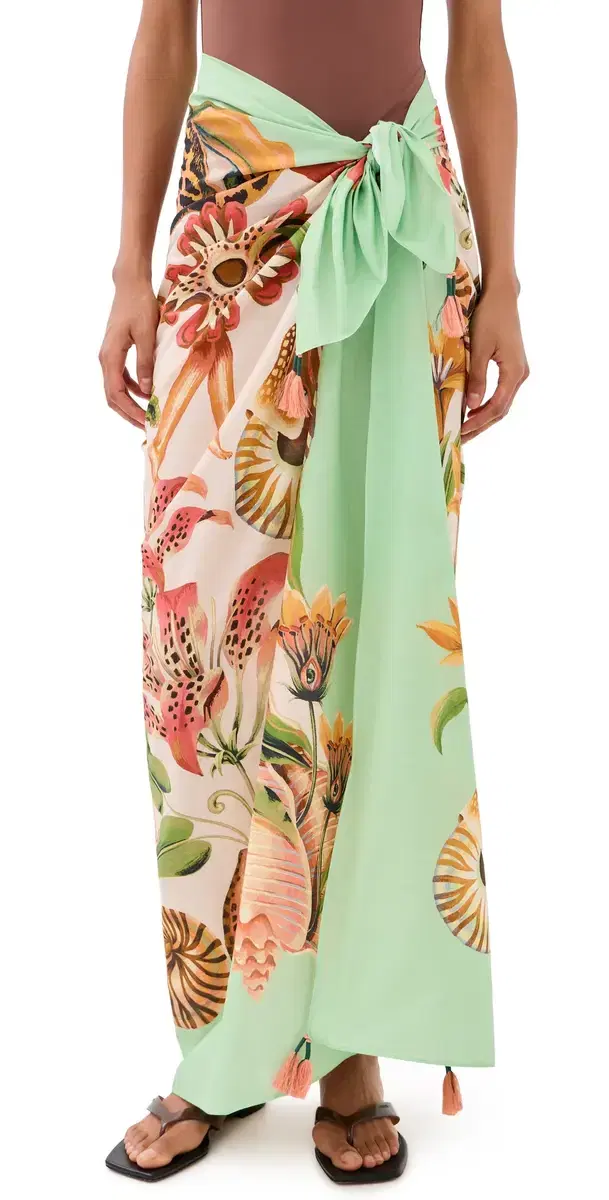 Sarong with Trims Shell Scarf One Size