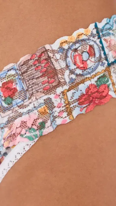 Hanky Panky Printed Original Rise Thong Snail Mail One Size | Thumbnail 4