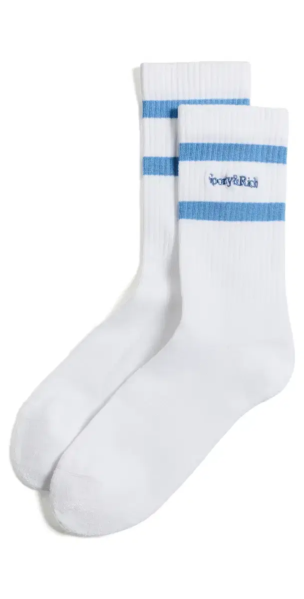 Sporty & Rich Serif Logo Socks White/Softee Natural One Size