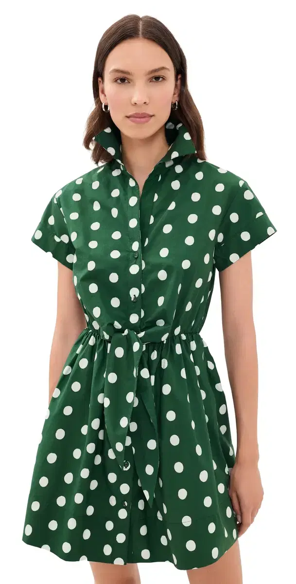 Asbury Mini Dress Polka Dot Green