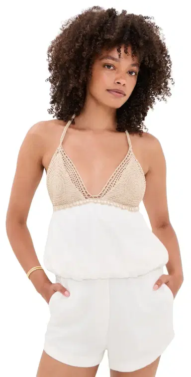 Dress To Crochet Bodice Halter Top Off-White L | Thumbnail 1
