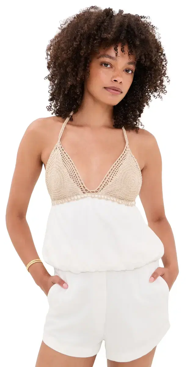 Dress To Crochet Bodice Halter Top Off-White