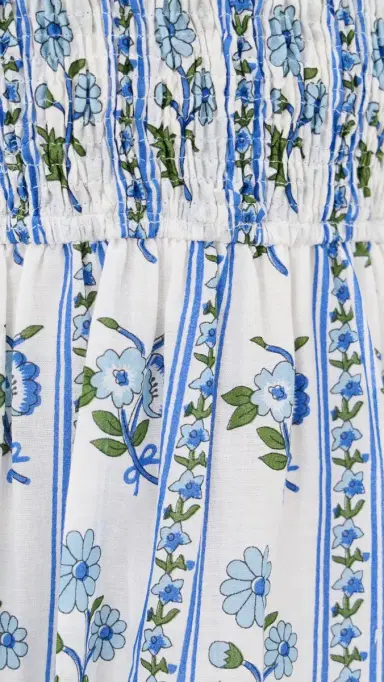 Bell Bowie Cotton Midi Dress Blue Floral Stripe | Thumbnail 6 Bell Bowie Cotton Midi Dress Blue Floral Stripe | Thumbnail 6