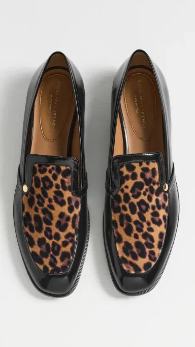 Stella McCartney Loafer Brushed Alter Mat & Leopard Printed Velvet Flats | Thumbnail 5 Stella McCartney Loafer Brushed Alter Mat & Leopard Printed Velvet Flats | Thumbnail 5