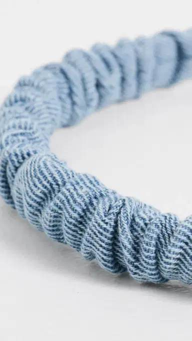 Lele Sadoughi Jessie Denim Headband Stone Wash One Size | Thumbnail 4