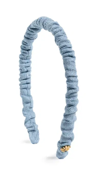 Lele Sadoughi Jessie Denim Headband Stone Wash One Size | Thumbnail 5