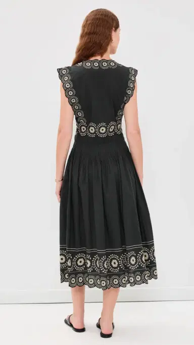 Sea Mirabel Print Midi Dress Black 6 | Thumbnail 3