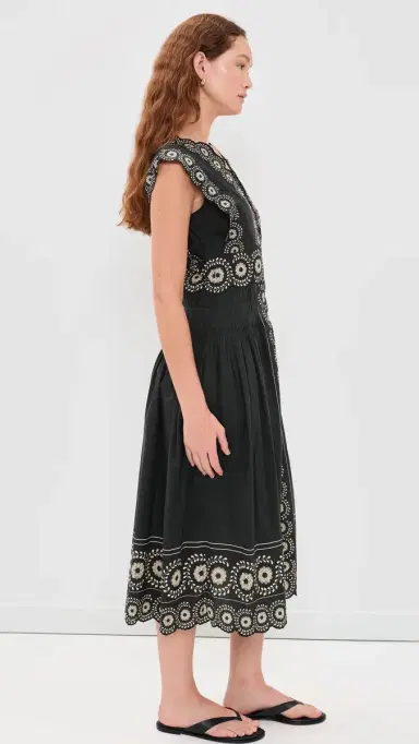 Sea Mirabel Print Midi Dress Black 6 | Thumbnail 4