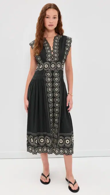Sea Mirabel Print Midi Dress Black 6 | Thumbnail 5