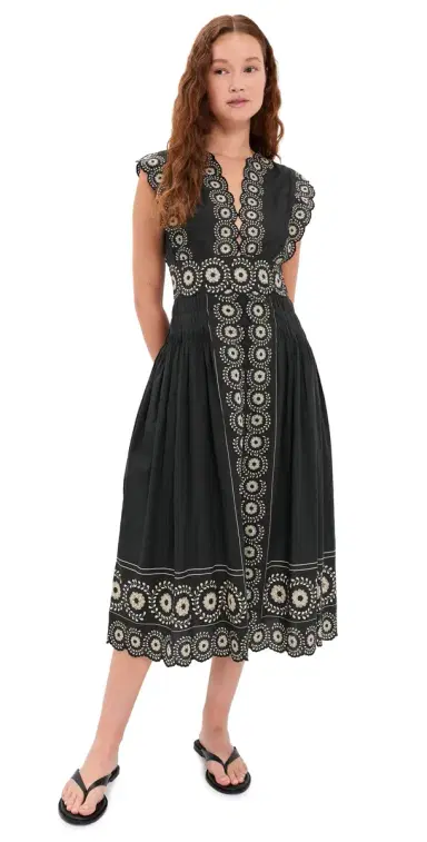 Sea Mirabel Print Midi Dress Black 6 | Thumbnail 1