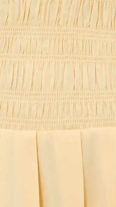 Ganni Cotton Mini Smocked Pleated Dress | Thumbnail 6