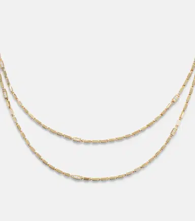 Suzanne Kalan Block-Chain 18kt gold chain necklace with diamonds | Thumbnail 3