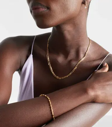 Suzanne Kalan Block-Chain 18kt gold chain necklace with diamonds | Thumbnail 4