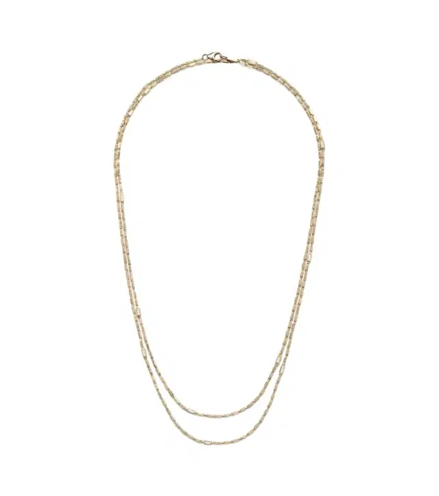 Suzanne Kalan Block-Chain 18kt gold chain necklace with diamonds