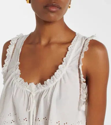 DÔEN Dôen Toussine broderie anglaise cotton top | Thumbnail 5