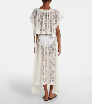 DÔEN Dôen Zinnia asymmetric lace midi skirt | Thumbnail 2