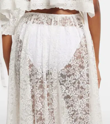 DÔEN Dôen Zinnia asymmetric lace midi skirt | Thumbnail 3