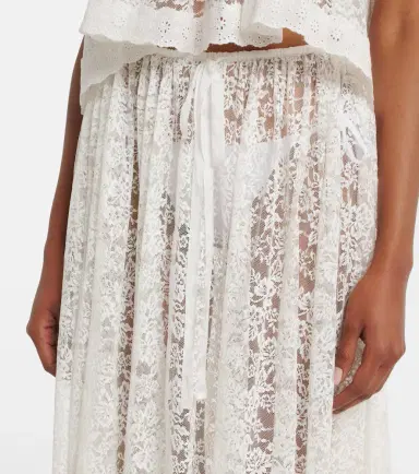 DÔEN Dôen Zinnia asymmetric lace midi skirt | Thumbnail 4