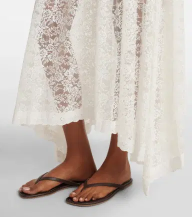 DÔEN Dôen Zinnia asymmetric lace midi skirt | Thumbnail 5