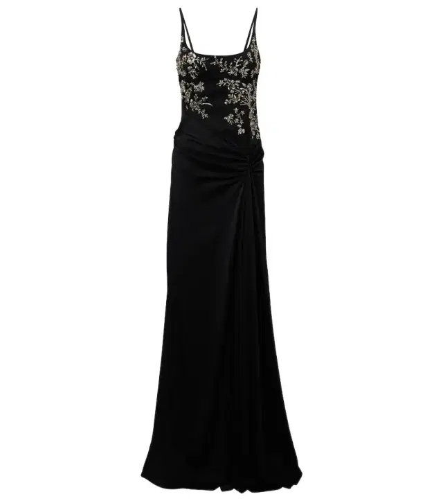 Draped embellished gown