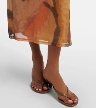 SIR. Draped printed mesh midi dress | Thumbnail 2