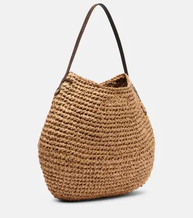 JW Anderson Bulb XL leather-trimmed raffia shoulder bag | Thumbnail 3 JW Anderson Bulb XL leather-trimmed raffia shoulder bag | Thumbnail 3