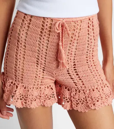 Anna Kosturova Crochet ruffled cotton shorts | Thumbnail 2
