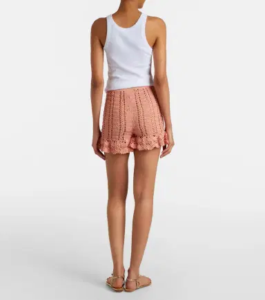 Anna Kosturova Crochet ruffled cotton shorts | Thumbnail 3