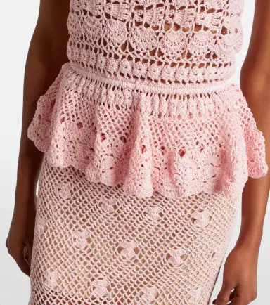 Anna Kosturova Marianne crochet peplum cotton top | Thumbnail 3