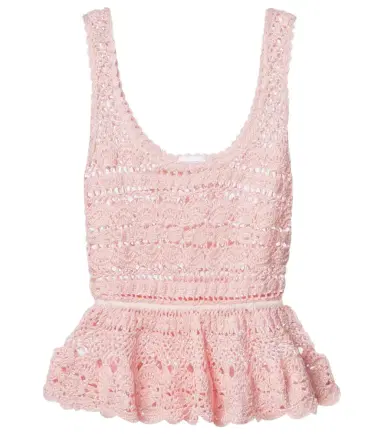 Anna Kosturova Marianne crochet peplum cotton top | Thumbnail 1