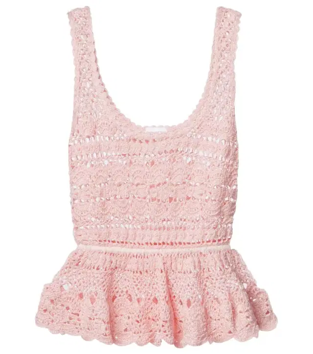 Marianne crochet peplum cotton top