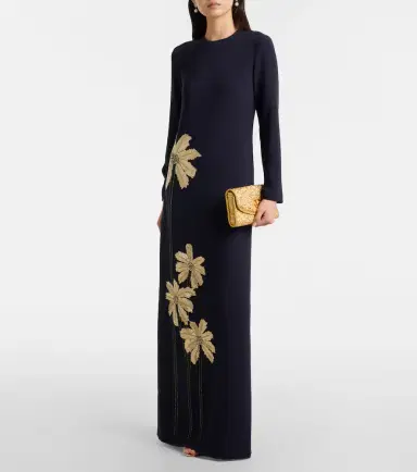 Costarellos Nevina crystal-embellished crêpe gown | Thumbnail 3