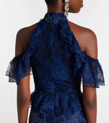 Costarellos Embellished halterneck lace gown | Thumbnail 2