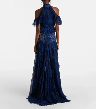 Costarellos Embellished halterneck lace gown | Thumbnail 3