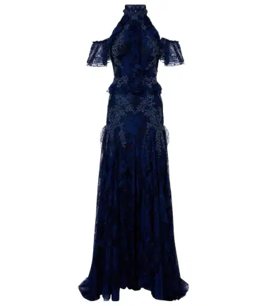 Costarellos Embellished halterneck lace gown | Thumbnail 1