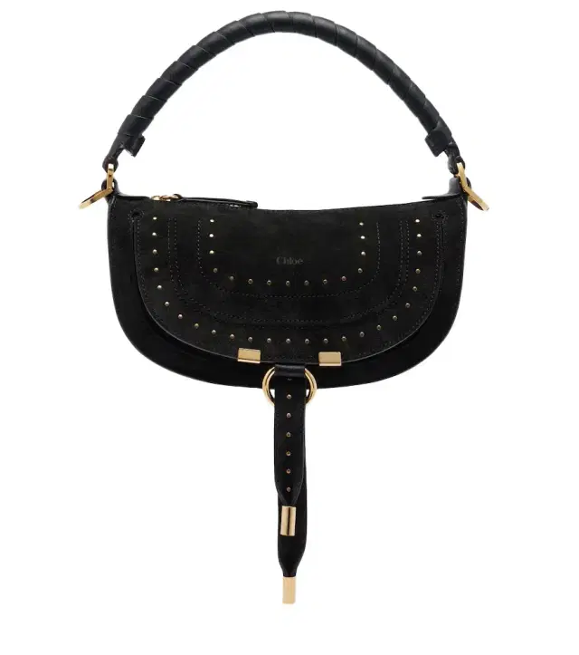 Chloe Chloé Marcie Small studded suede shoulder bag