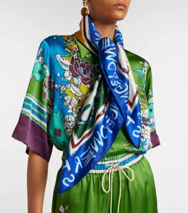 ALÉMAIS Alémais x MLAK Tangible Love printed silk twill scarf | Thumbnail 4