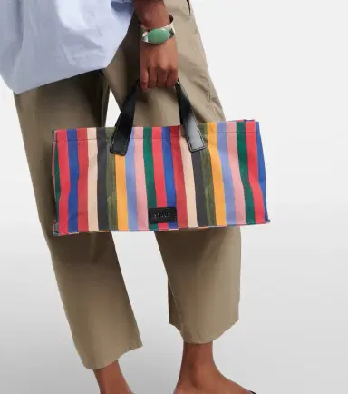 Staud Port Medium striped canvas tote bag | Thumbnail 5 Staud Port Medium striped canvas tote bag | Thumbnail 5