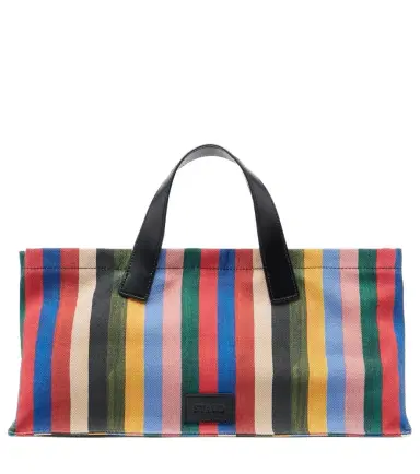 Staud Port Medium striped canvas tote bag | Thumbnail 1 Staud Port Medium striped canvas tote bag | Thumbnail 1