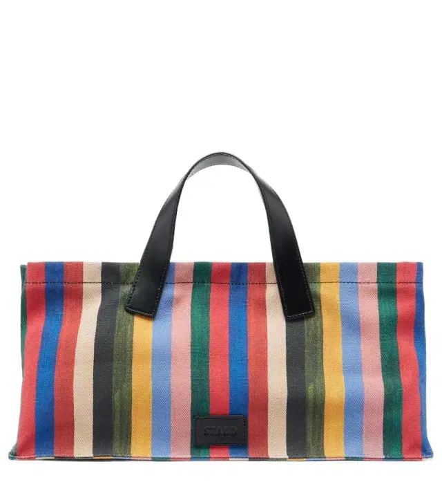 Port Medium striped canvas tote bag