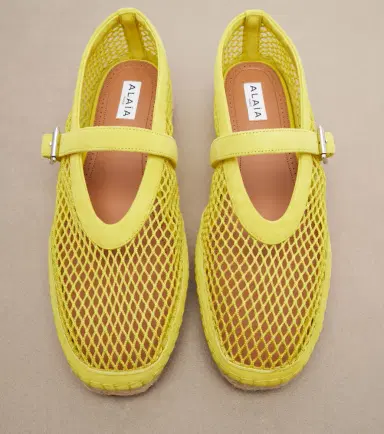 Alaïa Alaïa Fishnet suede-trimmed espadrilles | Thumbnail 4