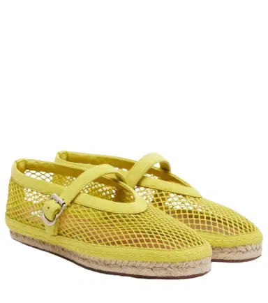 Alaïa Alaïa Fishnet suede-trimmed espadrilles | Thumbnail 1