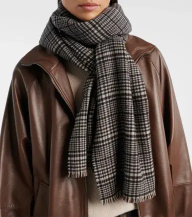 Brunello Cucinelli Checked cashmere scarf | Thumbnail 4