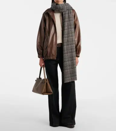 Brunello Cucinelli Checked cashmere scarf | Thumbnail 5