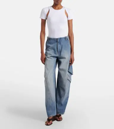 Alaïa Alaïa Layered ribbed-knit jersey top | Thumbnail 2 Alaïa Alaïa Layered ribbed-knit jersey top | Thumbnail 2