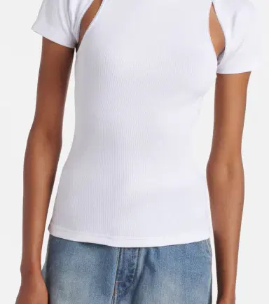 Alaïa Alaïa Layered ribbed-knit jersey top | Thumbnail 3 Alaïa Alaïa Layered ribbed-knit jersey top | Thumbnail 3