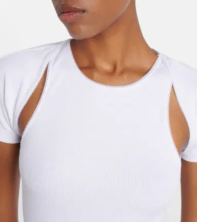 Alaïa Alaïa Layered ribbed-knit jersey top | Thumbnail 4 Alaïa Alaïa Layered ribbed-knit jersey top | Thumbnail 4
