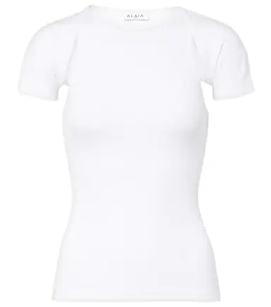 Alaïa Alaïa Layered ribbed-knit jersey top | Thumbnail 1 Alaïa Alaïa Layered ribbed-knit jersey top | Thumbnail 1