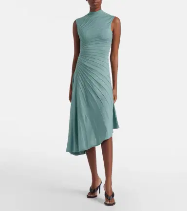 Alaïa Alaïa Ray asymmetric virgin wool midi dress | Thumbnail 2
