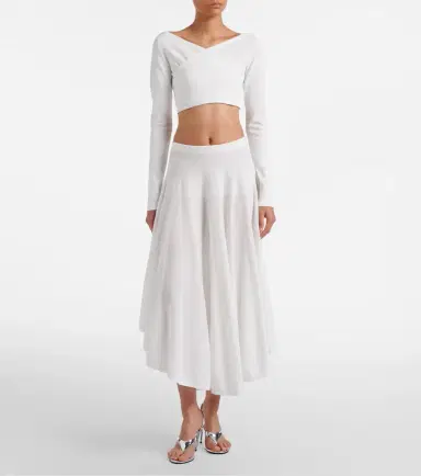 Alaïa Alaïa Cotton-blend crêpe wrap top | Thumbnail 5
